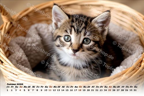Süße junge Kätzchen Kalender 2026