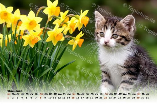 Süße junge Kätzchen Kalender 2026
