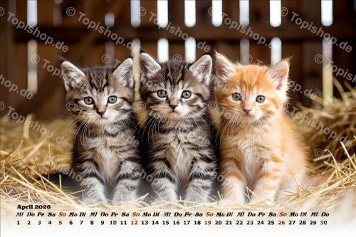 Süße junge Kätzchen Kalender 2026