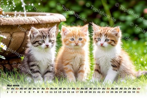 Süße junge Kätzchen Kalender 2026